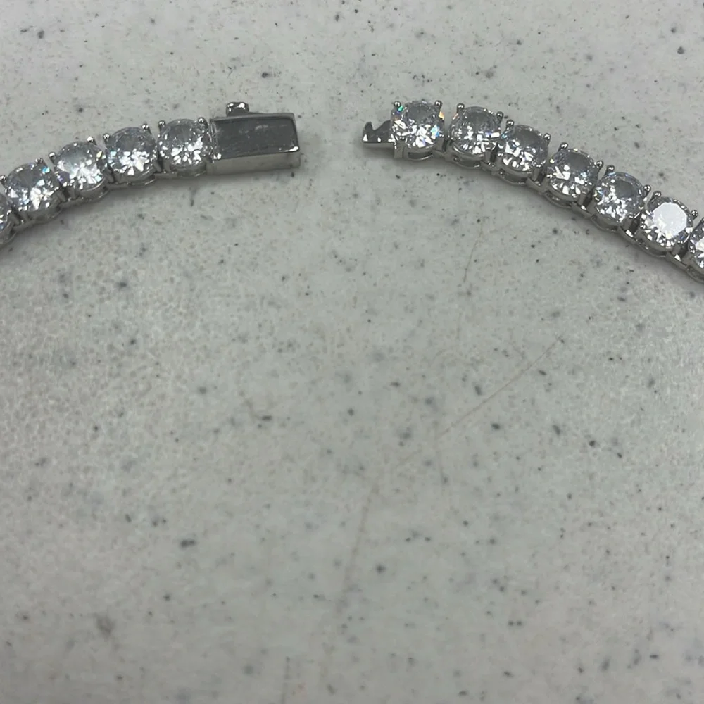 6mm round cubic zirconia tennis necklace 16”